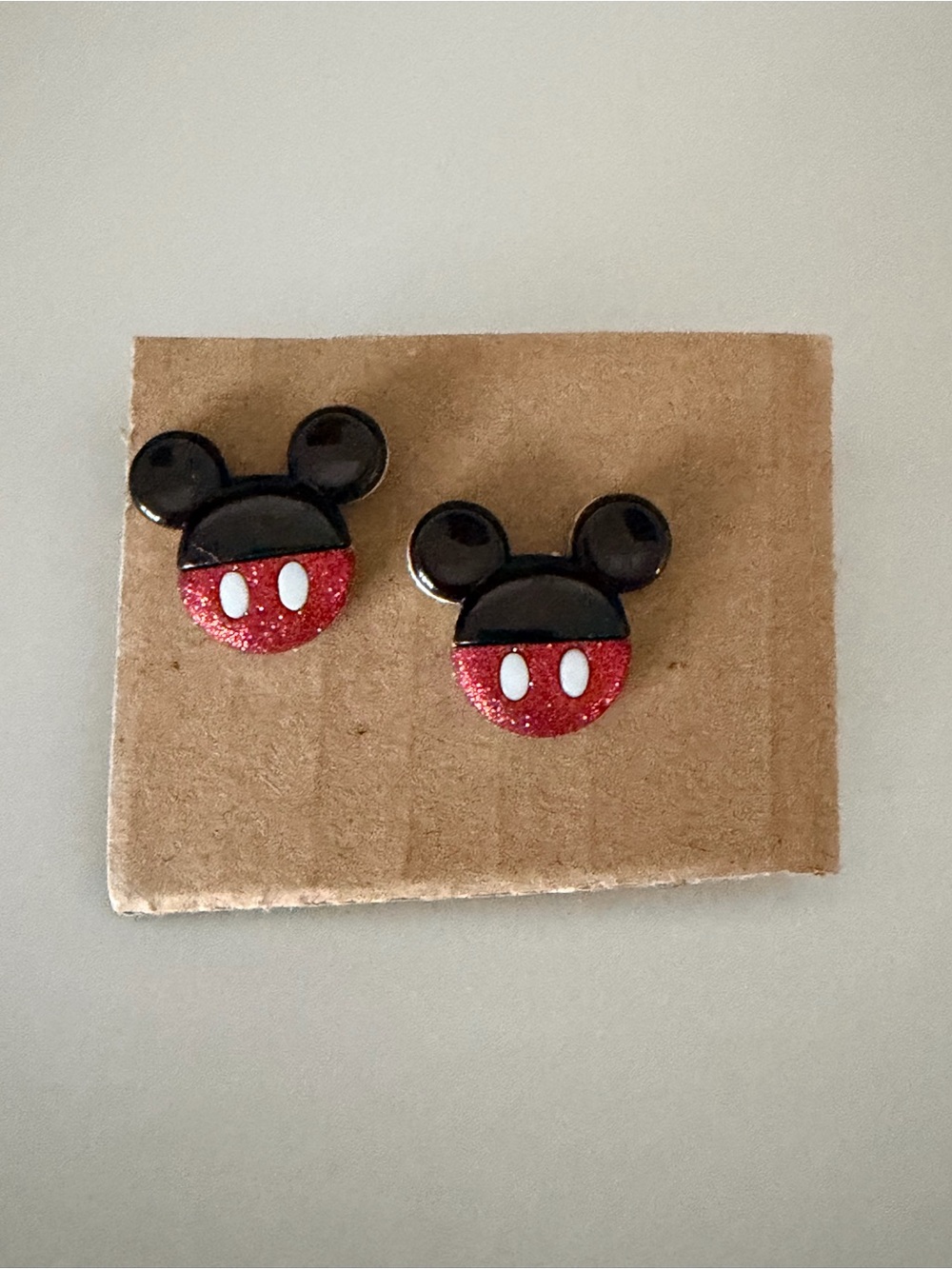 Mickey Mouse Ears Button Stud Earrings